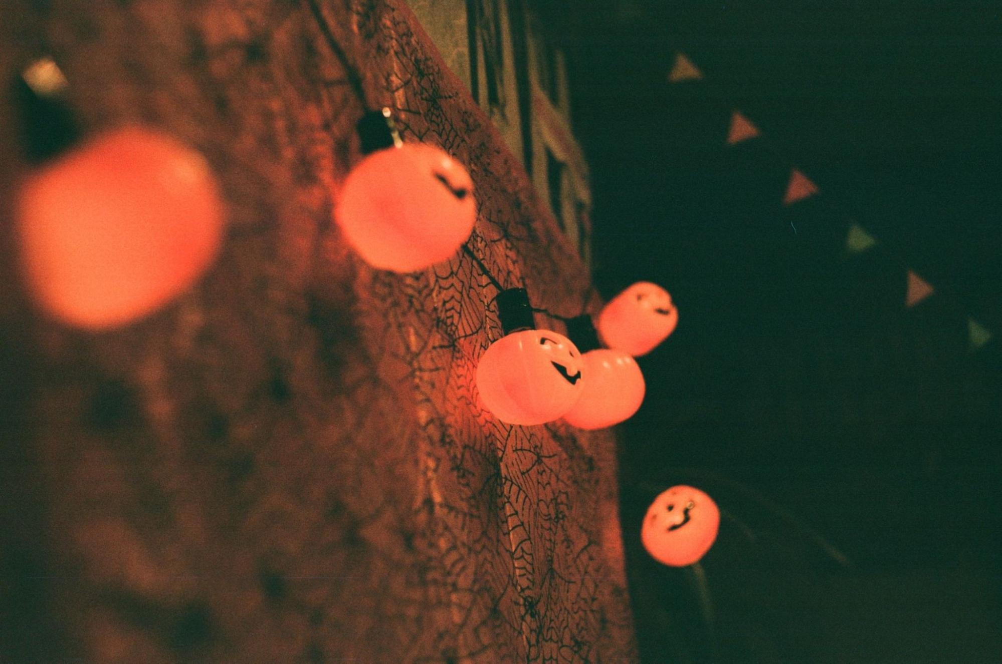 Halloween decorations displayed as part of a Sober October event